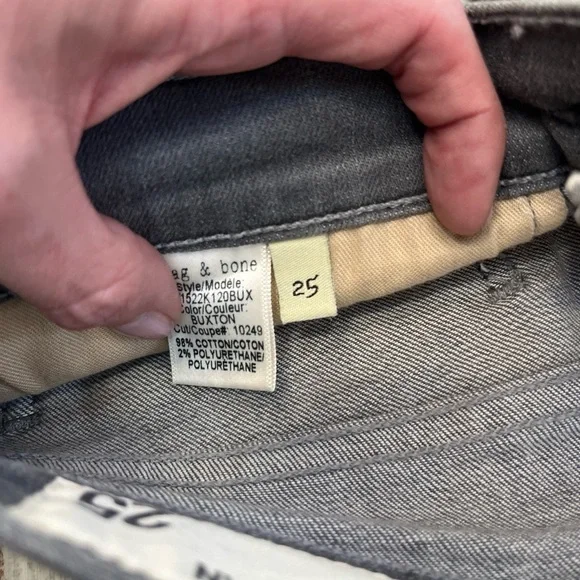 Rag & Bone Moto Skinny Jeans Buxton Gray Ankle Zip Size 25 NWOT - Picture 16 of 16